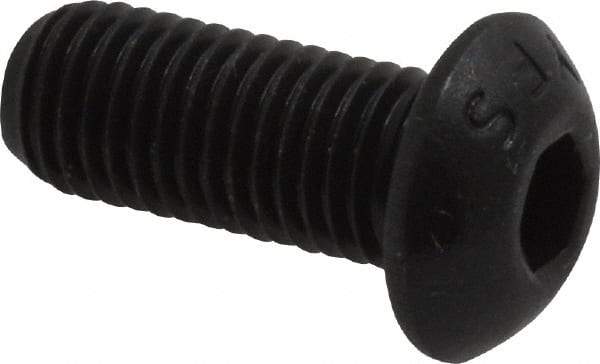 Value Collection - 5/16-24 UNF Hex Socket Drive, Button Screw - Alloy Steel, Black Oxide Finish, Fully Threaded, 3/4" Length Under Head - Eagle Tool & Supply