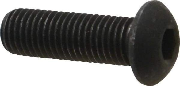 Value Collection - 5/16-24 UNF Hex Socket Drive, Button Screw - Alloy Steel, Black Oxide Finish, Fully Threaded, 1" Length Under Head - Eagle Tool & Supply