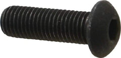 Value Collection - 5/16-24 UNF Hex Socket Drive, Button Screw - Alloy Steel, Black Oxide Finish, Fully Threaded, 1" Length Under Head - Eagle Tool & Supply