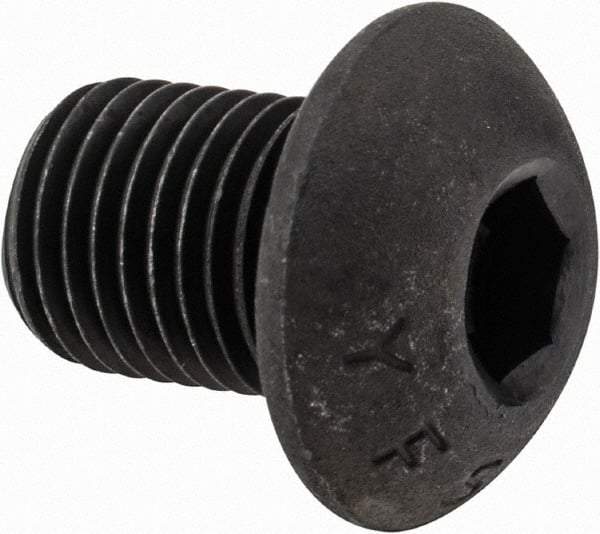 Value Collection - 3/8-24 UNF Hex Socket Drive, Button Screw - Alloy Steel, Black Oxide Finish, Fully Threaded, 1/2" Length Under Head - Eagle Tool & Supply