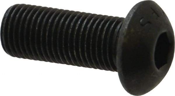 Value Collection - 3/8-24 UNF Hex Socket Drive, Button Screw - Alloy Steel, Black Oxide Finish, Fully Threaded, 1" Length Under Head - Eagle Tool & Supply
