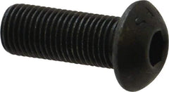 Value Collection - 3/8-24 UNF Hex Socket Drive, Button Screw - Alloy Steel, Black Oxide Finish, Fully Threaded, 1" Length Under Head - Eagle Tool & Supply