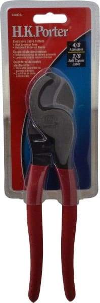 H.K. Porter - 9-1/2" OAL, Cable Cutter - 3/4" Jaw Length x 3/4" Jaw Width, Oval Head, Cushion Handle - Eagle Tool & Supply