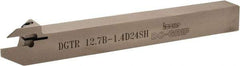 Iscar - 0.055" Min Groove Width, 4.7" OAL, Right Hand Indexable Grooving Cutoff Toolholder - 1/2" Shank Height x 1/2" Shank Width, DG. 14.. Insert Style, DGT Toolholder Style, Series Do Grip - Eagle Tool & Supply
