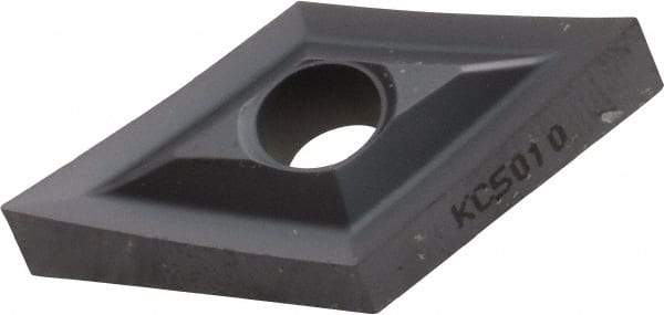 Kennametal - DNGP430 Grade KC5010 Carbide Turning Insert - TiAlN Finish, 55° Diamond, 1/2" Inscr Circle, 3/16" Thick, 0.0039" Corner Radius - Eagle Tool & Supply