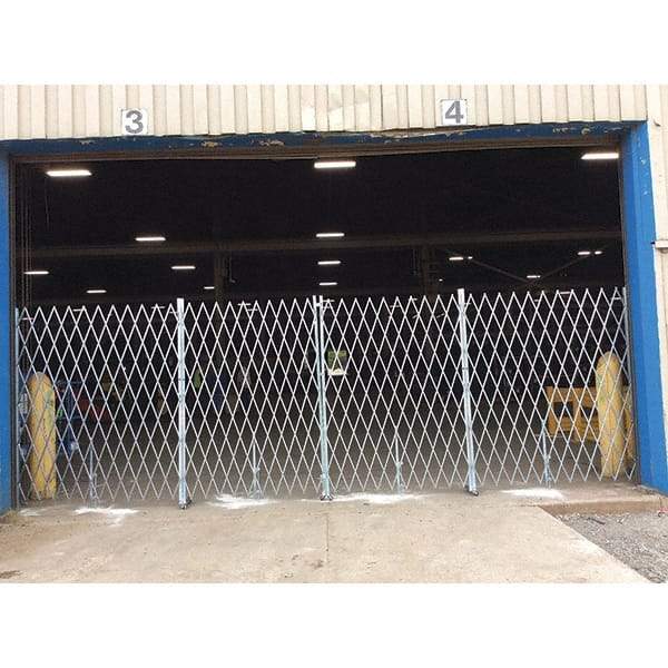 Illinois Engineered Products - 7' High Bi-Parting Folding Gates - Galvanized Steel, Silver - Eagle Tool & Supply