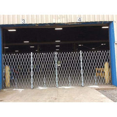 Illinois Engineered Products - 7' High Bi-Parting Folding Gates - Galvanized Steel, Silver - Eagle Tool & Supply