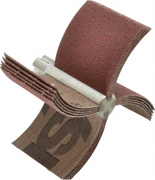 Superior Abrasives - 80 Grit, Coated, Aluminum Oxide Bore Polisher - 1/4" Shank Length, Medium Grade, 16,000 RPM, Polishes Bores with 2-1/8 to 2-1/2" Diam - Eagle Tool & Supply
