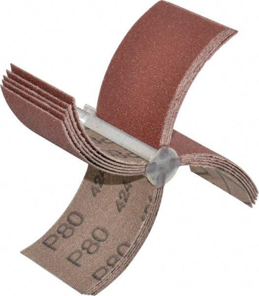 Superior Abrasives - 80 Grit, Coated, Aluminum Oxide Bore Polisher - 1/4" Shank Length, Medium Grade, 15,000 RPM, Polishes Bores with 2-1/2 to 3" Diam - Eagle Tool & Supply