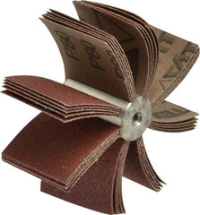 Superior Abrasives - 80 Grit, Coated, Aluminum Oxide Bore Polisher - 1/4" Shank Length, Medium Grade, 15,000 RPM, Polishes Bores with 2-5/8 to 3" Diam - Eagle Tool & Supply