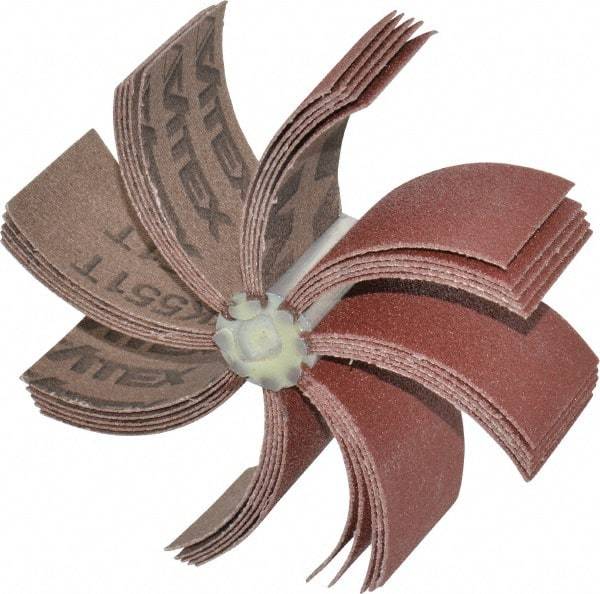 Superior Abrasives - 80 Grit, Coated, Aluminum Oxide Bore Polisher - 1/4" Shank Length, Medium Grade, 10,000 RPM, Polishes Bores with 3-1/8 to 4" Diam - Eagle Tool & Supply