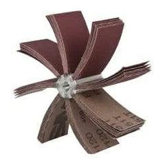 Superior Abrasives - 120 Grit, Coated, Aluminum Oxide Bore Polisher - 1/4" Shank Length, Fine Grade, 10,000 RPM, Polishes Bores with 3-1/8 to 4" Diam - Eagle Tool & Supply