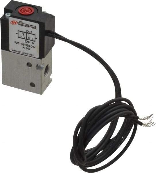 ARO/Ingersoll-Rand - 1/8", 3-Way Body Ported Stacking Solenoid Valve - 24 VDC, 0.2 CV Rate, 2.4" High - Eagle Tool & Supply