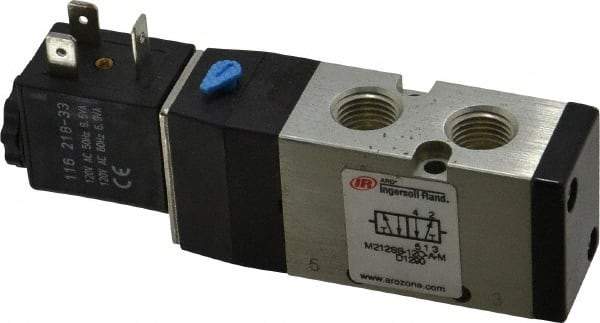 ARO/Ingersoll-Rand - 1/4", 4-Way 2-Position Maxair Stacking Solenoid Valve - 120 VAC, 0.7 CV Rate, 1.37" High - Eagle Tool & Supply