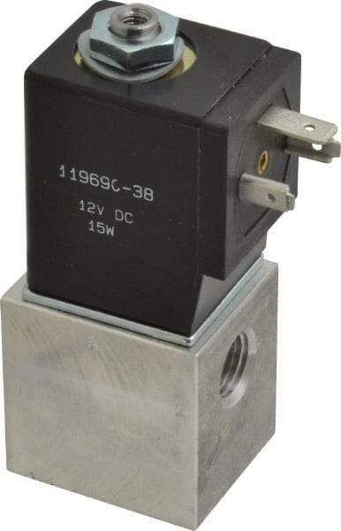 ARO/Ingersoll-Rand - 1/4", CAT Series 3-Way 2-Position Body Ported Stacking Solenoid Valve - 12 VDC, 0.2 CV Rate, 3-1/2" High - Eagle Tool & Supply