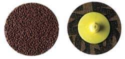 Made in USA - 1-1/2" Disc Diam, 320 Grit, Aluminum Oxide Quick Change Disc - Type R Attaching System, Coated, Brown, Extra Fine Grade - Eagle Tool & Supply