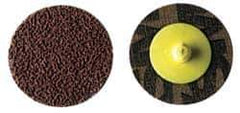 Made in USA - 1-1/2" Disc Diam, 320 Grit, Aluminum Oxide Quick Change Disc - Type R Attaching System, Coated, Brown, Extra Fine Grade - Eagle Tool & Supply