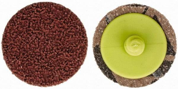 Made in USA - 1-1/2" Disc Diam, 240 Grit, Aluminum Oxide Quick Change Disc - Type R Attaching System, Coated, Brown, Very Fine Grade - Eagle Tool & Supply