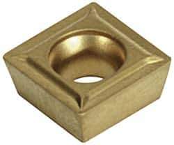 Hertel - SCMT32.52 LF Grade HC210 Carbide Turning Insert - TiN Finish, 90° Square, 3/8" Inscr Circle, 5/32" Thick, 1/32" Corner Radius - Eagle Tool & Supply