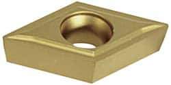 Hertel - DCMT32.51 LF Grade HC335 Carbide Turning Insert - TiC/TiCN/TiN Finish, 55° Diamond, 3/8" Inscr Circle, 5/32" Thick, 1/64" Corner Radius - Eagle Tool & Supply