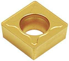 Hertel - CCMT431 LF Grade HC210 Carbide Turning Insert - TiN Finish, 80° Diamond, 1/2" Inscr Circle, 3/16" Thick, 1/64" Corner Radius - Eagle Tool & Supply