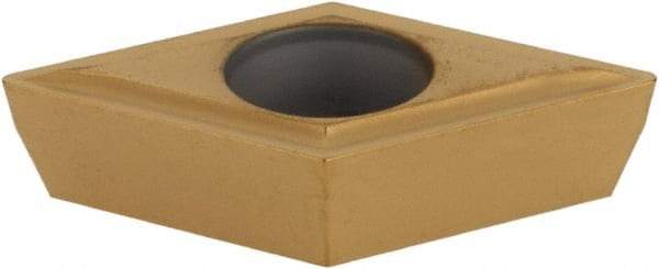 Hertel - DPMT32.51 LF Grade HC210 Carbide Turning Insert - TiN Finish, 55° Diamond, 3/8" Inscr Circle, 5/32" Thick, 1/64" Corner Radius - Eagle Tool & Supply