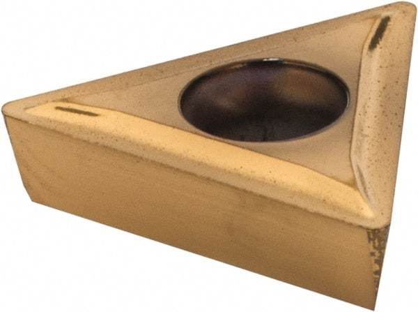 Hertel - TPMT21.51 LF Grade HC210 Carbide Turning Insert - TiN Finish, 60° Triangle, 1/4" Inscr Circle, 3/32" Thick, 1/64" Corner Radius - Eagle Tool & Supply