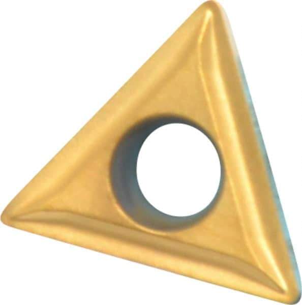 Hertel - TCMT21.51 LF Grade HC210 Carbide Turning Insert - TiN Finish, 60° Triangle, 1/4" Inscr Circle, 3/32" Thick, 1/64" Corner Radius - Eagle Tool & Supply
