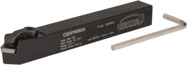 Hertel - CSDP, Neutral Cut, 1/2" Shank Height x 1/2" Shank Width, Positive Rake Indexable Turning Toolholder - 4" OAL, SP.. 322 Insert Compatibility, Series Clamp Type - Eagle Tool & Supply
