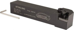 Hertel - MTGN, Left Hand Cut, 3° Lead Angle, 1" Shank Height x 1" Shank Width, Negative Rake Indexable Turning Toolholder - 6" OAL, TN..43. Insert Compatibility, Series Multi-Option - Eagle Tool & Supply