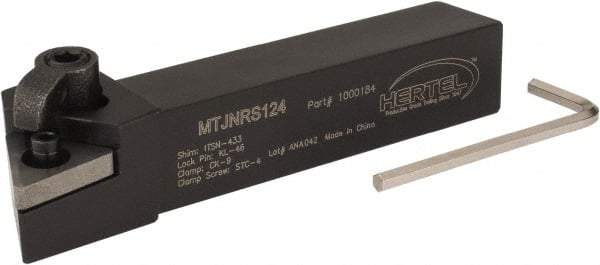 Hertel - MTJN, Right Hand Cut, 3° Lead Angle, 3/4" Shank Height x 3/4" Shank Width, Negative Rake Indexable Turning Toolholder - 4-1/2" OAL, TN..43. Insert Compatibility, Series Multi-Option - Eagle Tool & Supply