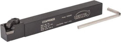 Hertel - CTAP, Right Hand Cut, 3° Lead Angle, 1/2" Shank Height x 1/2" Shank Width, Positive Rake Indexable Turning Toolholder - 4-1/2" OAL, TP..22 Insert Compatibility, Series Clamp Type - Eagle Tool & Supply