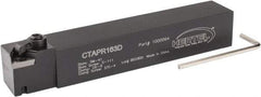 Hertel - CTAP, Right Hand Cut, 3° Lead Angle, 1" Shank Height x 1" Shank Width, Positive Rake Indexable Turning Toolholder - 6" OAL, TP..32 Insert Compatibility, Series Clamp Type - Eagle Tool & Supply