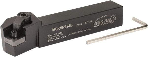 Hertel - MSKN, Right Hand Cut, 15° Lead Angle, 3/4" Shank Height x 3/4" Shank Width, Negative Rake Indexable Turning Toolholder - 4-1/2" OAL, SN..43. Insert Compatibility, Series Multi-Option - Eagle Tool & Supply