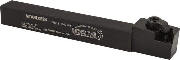 Hertel - MTAN, Left Hand Cut, 3° Lead Angle, 1/2" Shank Height x 1/2" Shank Width, Negative Rake Indexable Turning Toolholder - 4-1/2" OAL, TN..22. Insert Compatibility, Series Multi-Option - Eagle Tool & Supply