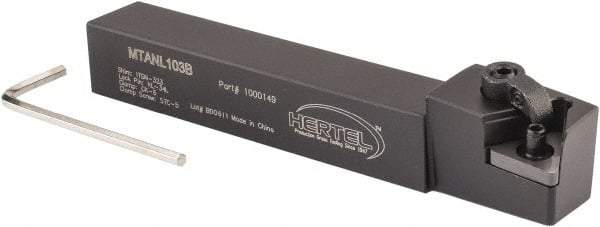 Hertel - MTAN, Left Hand Cut, 3° Lead Angle, 5/8" Shank Height x 5/8" Shank Width, Negative Rake Indexable Turning Toolholder - 4-1/2" OAL, TN..33. Insert Compatibility, Series Multi-Option - Eagle Tool & Supply