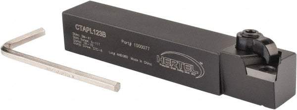 Hertel - CTAP, Left Hand Cut, 3° Lead Angle, 3/4" Shank Height x 3/4" Shank Width, Neutral Rake Indexable Turning Toolholder - 4-1/2" OAL, TP..32. Insert Compatibility, Series Clamp Type - Eagle Tool & Supply