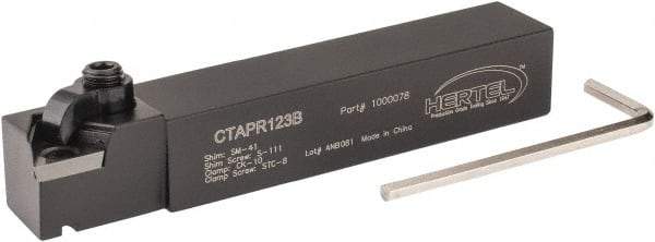 Hertel - CTAP, Right Hand Cut, 3° Lead Angle, 3/4" Shank Height x 3/4" Shank Width, Neutral Rake Indexable Turning Toolholder - 4-1/2" OAL, TP..32. Insert Compatibility, Series Clamp Type - Eagle Tool & Supply