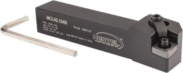 Hertel - MCLN, Left Hand Cut, 5° Lead Angle, 3/4" Shank Height x 3/4" Shank Width, Negative Rake Indexable Turning Toolholder - 4-1/2" OAL, CN..43. Insert Compatibility, Series Multi-Option - Eagle Tool & Supply