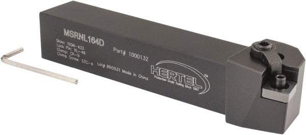 Hertel - MSRN, Left Hand Cut, 15° Lead Angle, 1" Shank Height x 1" Shank Width, Negative Rake Indexable Turning Toolholder - 6" OAL, SN..43. Insert Compatibility, Series Multi-Option - Eagle Tool & Supply