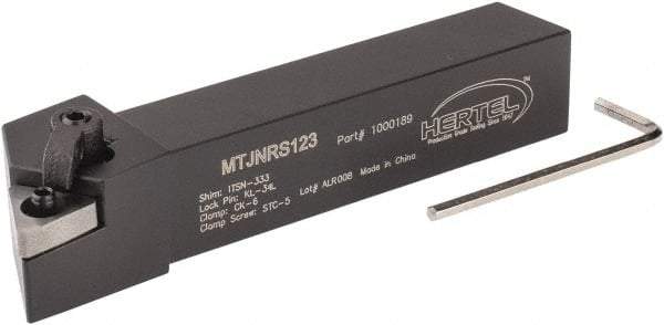 Hertel - MTJN, Right Hand Cut, 3° Lead Angle, 3/4" Shank Height x 3/4" Shank Width, Negative Rake Indexable Turning Toolholder - 4-1/2" OAL, TN..33. Insert Compatibility, Series Multi-Option - Eagle Tool & Supply