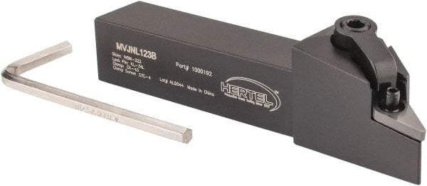 Hertel - MVJN, Left Hand Cut, 3° Lead Angle, 3/4" Shank Height x 3/4" Shank Width, Negative Rake Indexable Turning Toolholder - 4-1/2" OAL, VN..33. Insert Compatibility, Series Multi-Option - Eagle Tool & Supply