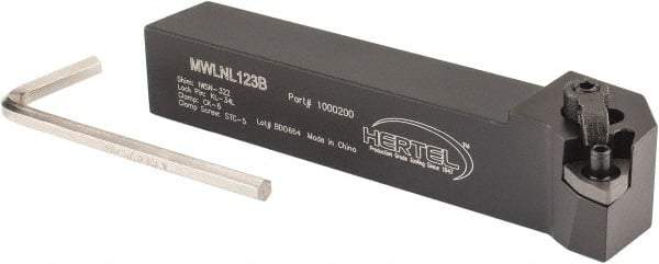 Hertel - MWLN, Left Hand Cut, 5° Lead Angle, 3/4" Shank Height x 3/4" Shank Width, Negative Rake Indexable Turning Toolholder - 4-1/2" OAL, WN..33. Insert Compatibility, Series Multi-Option - Eagle Tool & Supply