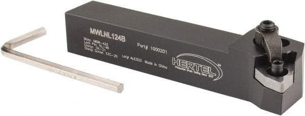 Hertel - MWLN, Left Hand Cut, 5° Lead Angle, 3/4" Shank Height x 3/4" Shank Width, Negative Rake Indexable Turning Toolholder - 4-1/2" OAL, WN..43. Insert Compatibility, Series Multi-Option - Eagle Tool & Supply