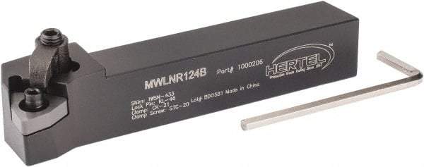 Hertel - MWLN, Right Hand Cut, 5° Lead Angle, 3/4" Shank Height x 3/4" Shank Width, Negative Rake Indexable Turning Toolholder - 4-1/2" OAL, WN..43. Insert Compatibility, Series Multi-Option - Eagle Tool & Supply