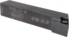 Hertel - SDJC, Left Hand Cut, 3° Lead Angle, 3/4" Shank Height x 3/4" Shank Width, Neutral Rake Indexable Turning Toolholder - 4-1/2" OAL, DC..32.5. Insert Compatibility, Series Screw-Type - Eagle Tool & Supply