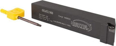 Hertel - SDJC, Left Hand Cut, 3° Lead Angle, 1" Shank Height x 1" Shank Width, Neutral Rake Indexable Turning Toolholder - 6" OAL, DC..32.5. Insert Compatibility, Series Screw-Type - Eagle Tool & Supply