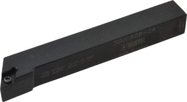 Hertel - SDJC, Right Hand Cut, 3° Lead Angle, 1/2" Shank Height x 1/2" Shank Width, Neutral Rake Indexable Turning Toolholder - 3-1/2" OAL, DC..21.5. Insert Compatibility, Series Screw-Type - Eagle Tool & Supply