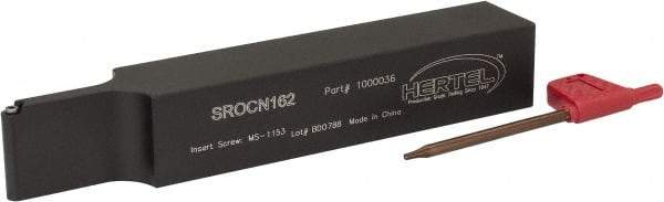 Hertel - SROC, Neutral Cut, 0° Lead Angle, 1" Shank Height x 1" Shank Width, Neutral Rake Indexable Turning Toolholder - 6" OAL, RC..21.5. Insert Compatibility, Series Screw-Type - Eagle Tool & Supply