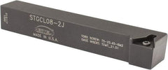 Hertel - STGC, Left Hand Cut, 3° Lead Angle, 1/2" Shank Height x 1/2" Shank Width, Neutral Rake Indexable Turning Toolholder - 3-1/2" OAL, TC..21.5. Insert Compatibility, Series Screw-Type - Eagle Tool & Supply